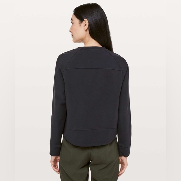 Lululemon Black Soft Pullover On Track Crewneck Kangaroo Pocket Size 12 - Picture 2 of 7